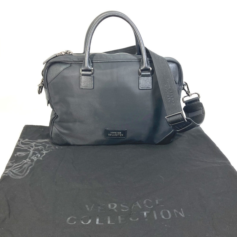 Versace Black Cloth Briefcase (Pre-Owned)