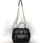 Salvatore Ferragamo Black Leather Handbag Shoulder Bag (Pre-Owned)