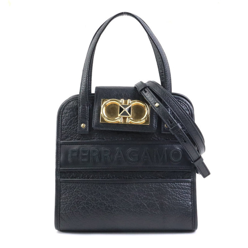 Salvatore Ferragamo Black Leather Handbag (Pre-Owned)