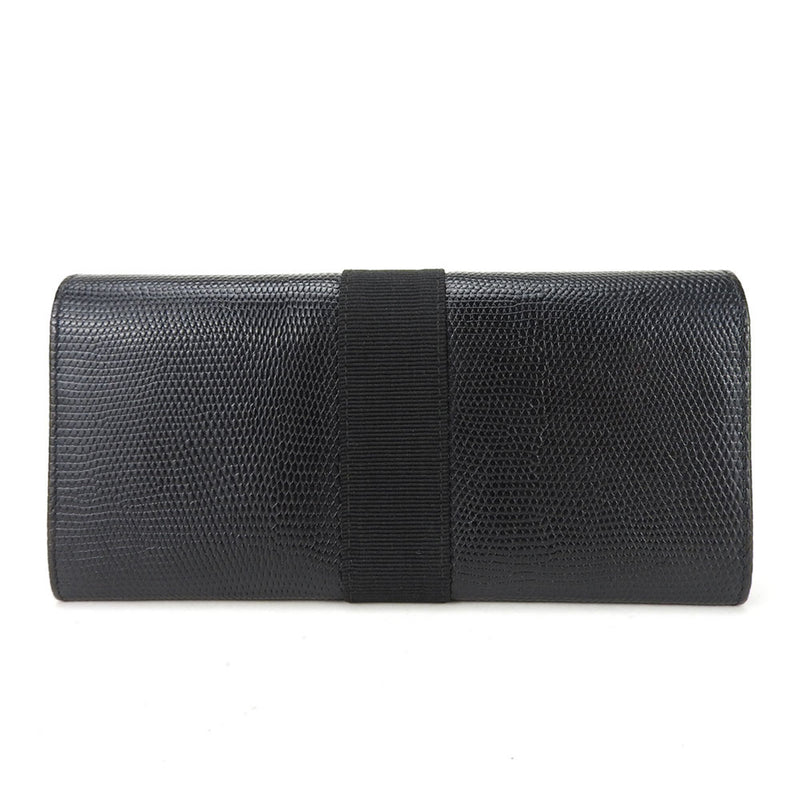 Salvatore Ferragamo Black Leather Long Wallet (Bi-Fold) (Pre-Owned)