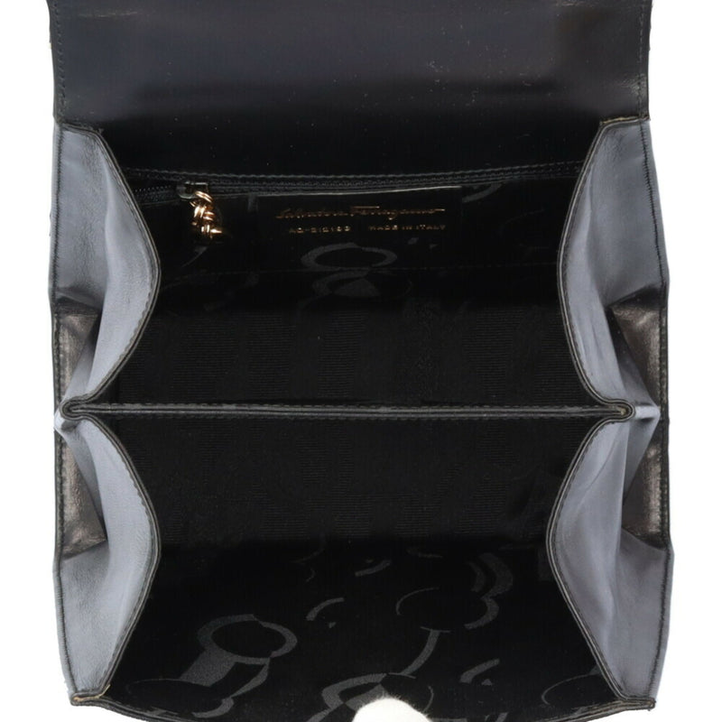 Salvatore Ferragamo Black Leather Shoulder Bag (Pre-Owned)