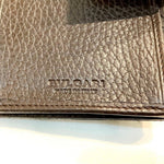 Bvlgari Dark Brown Canvas Leather Long Wallet (Bi-Fold) (Pre-Owned)