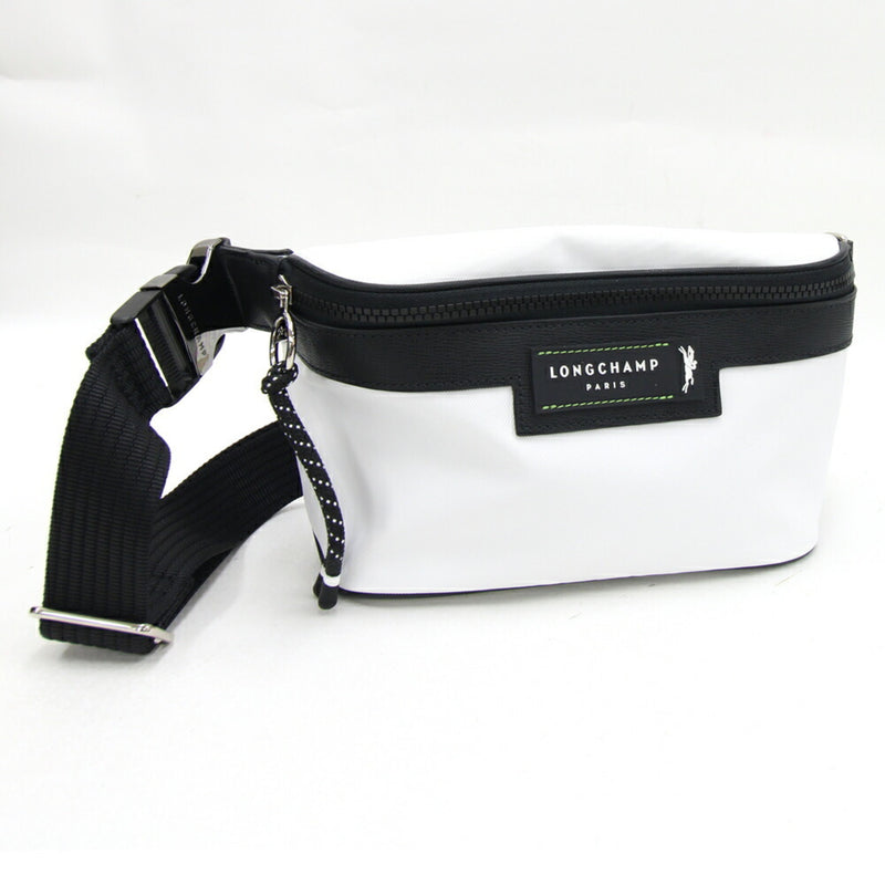 Longchamp Black White Polyamide Leather Fanny Pack (Pre-Owned)