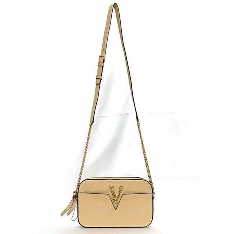 Versace Beige Leather Shoulder Bag (Pre-Owned)