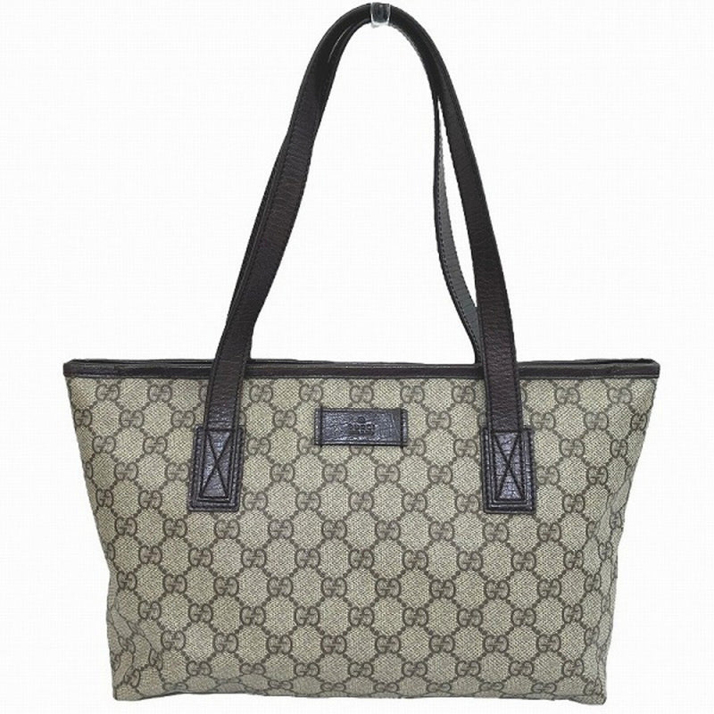 Gucci Beige Brown Pvc Leather Tote Bag (Pre-Owned)