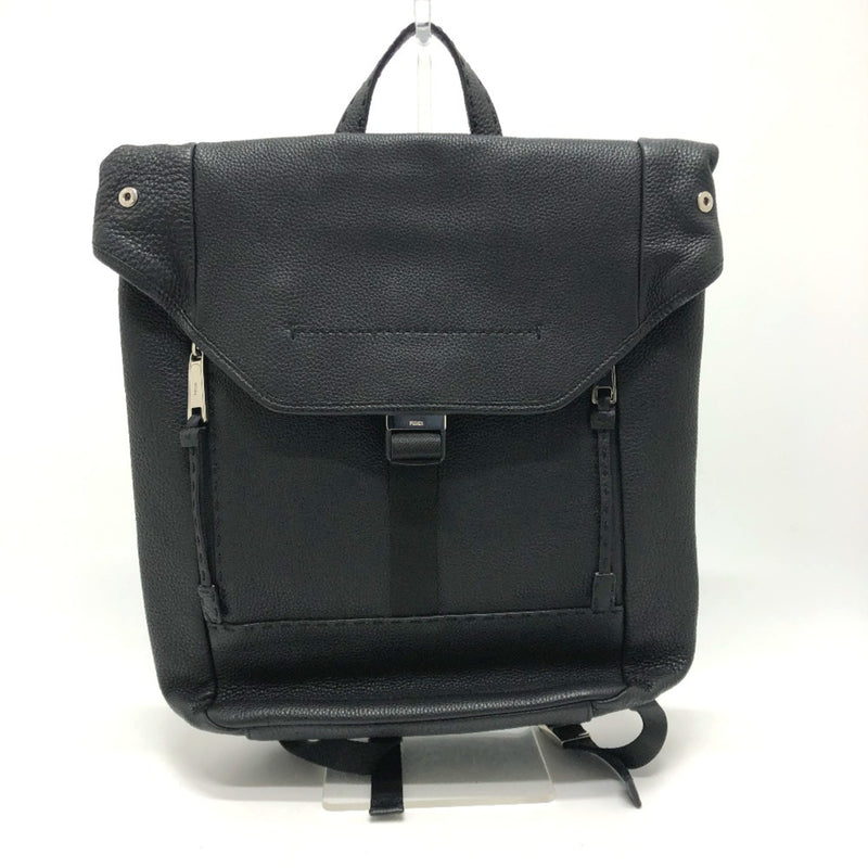 Fendi Black Leather Backpack (Pre-Owned)