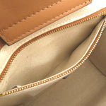 Jimmy Choo Beige Brown Canvas Leather Handbag Tote Bag (Pre-Owned)