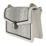 Bvlgari Black Ivory Silver Leather Shoulder Bag (Pre-Owned)