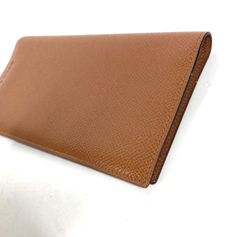 Bvlgari Brown Leather Long Wallet (Bi-Fold) (Pre-Owned)