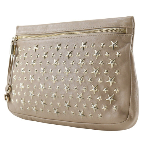 Jimmy Choo Beige Leather Pouch (Pre-Owned)