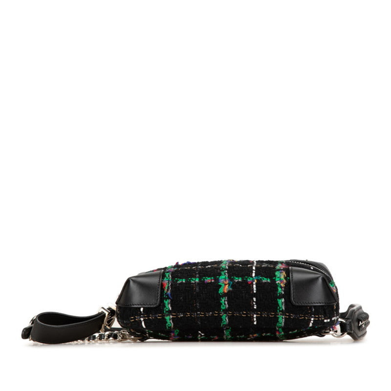 Chanel Black Green Multi-Color Tweed Leather Fanny Pack (Pre-Owned)