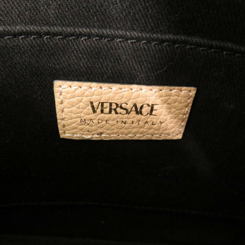 Versace Beige Leather Shoulder Bag (Pre-Owned)