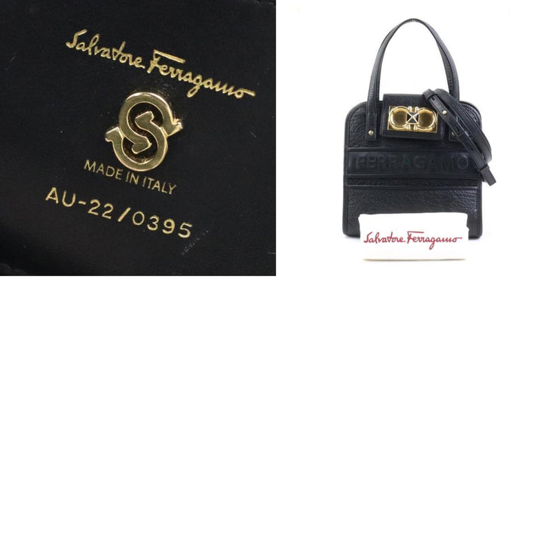 Salvatore Ferragamo Black Leather Handbag (Pre-Owned)