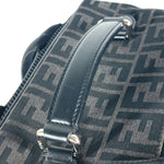 Fendi Black Gray Canvas Leather Backpack (Pre-Owned)