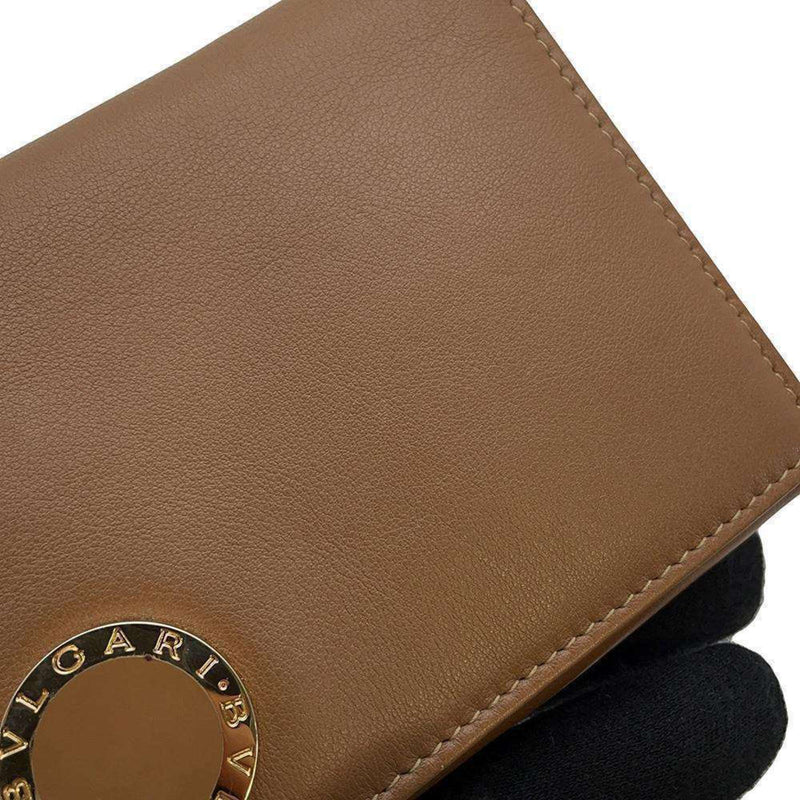 Bvlgari Brown Leather Long Wallet (Bi-Fold) (Pre-Owned)