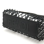 Fendi Beige Black Plastic Leather Basket Handbag (Pre-Owned)