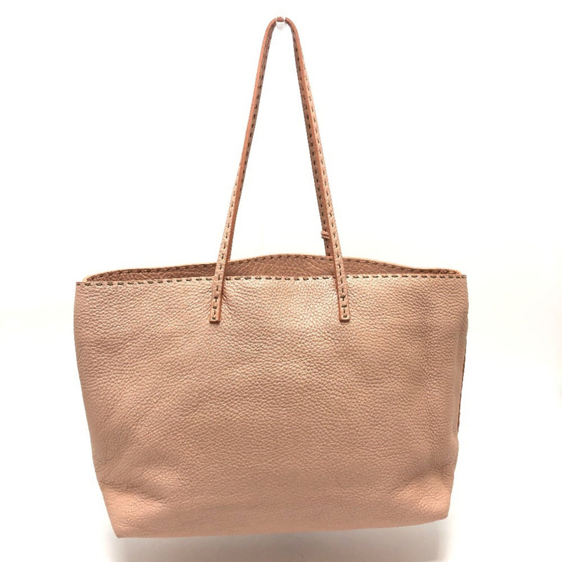 Fendi Beige Pink Leather Tote Bag (Pre-Owned)