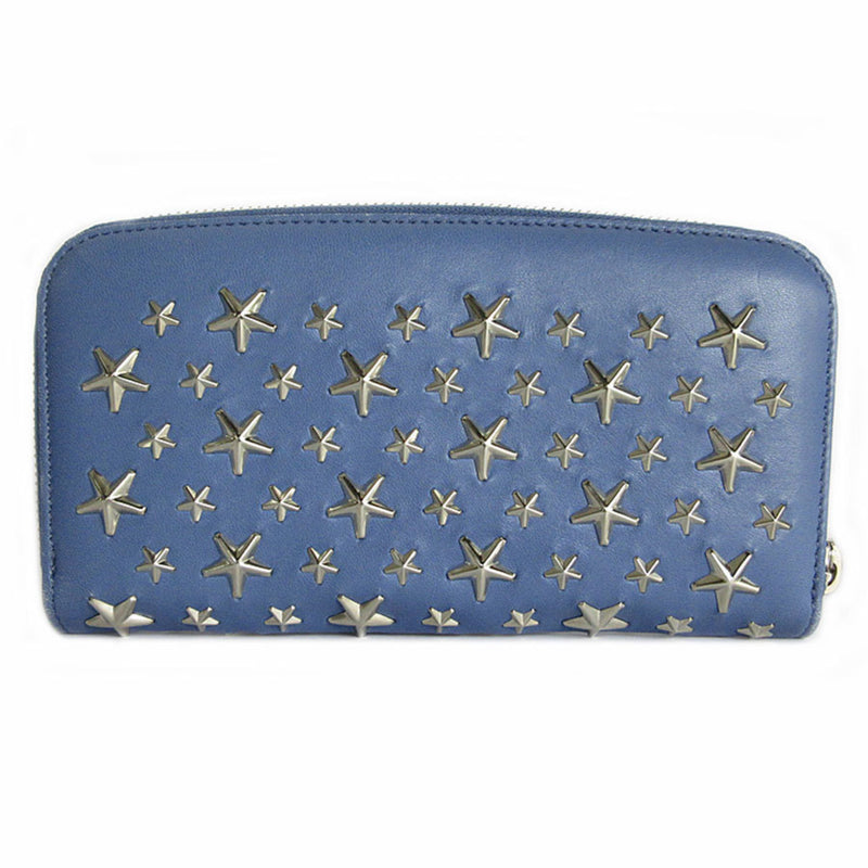 Jimmy Choo Blue Leather Long Wallet (Bi-Fold) (Pre-Owned)