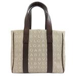 Bvlgari Logomania Brown Canvas Handbag (Pre-Owned)