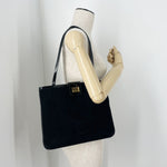 Salvatore Ferragamo Black Suede Handbag (Pre-Owned)