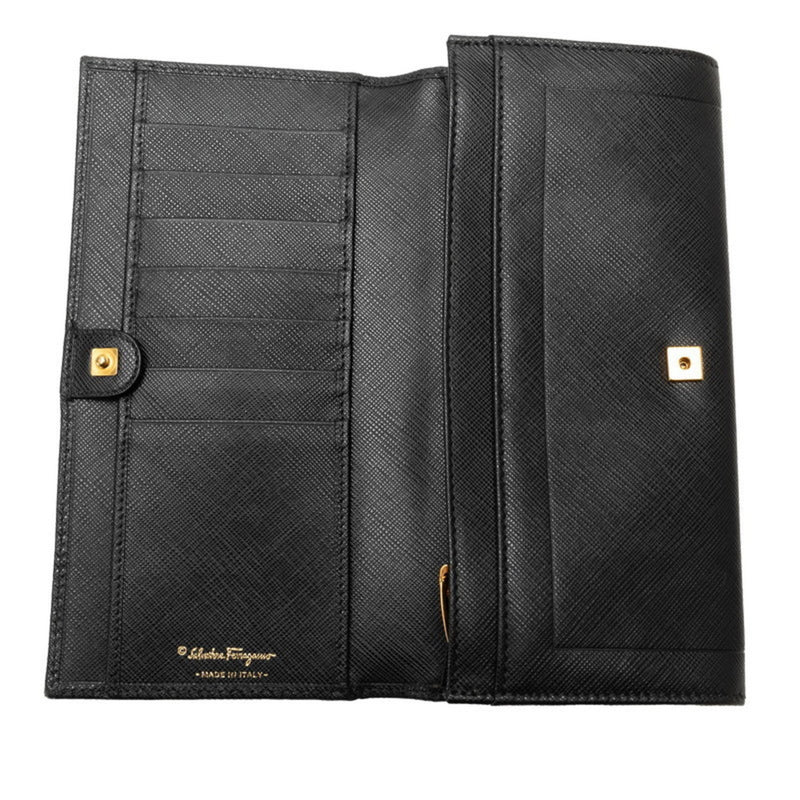 Salvatore Ferragamo Black Leather Coin Purse/Coin Case (Pre-Owned)