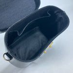 Versace Black Gold Leather Handbag Vanity Bag (Pre-Owned)