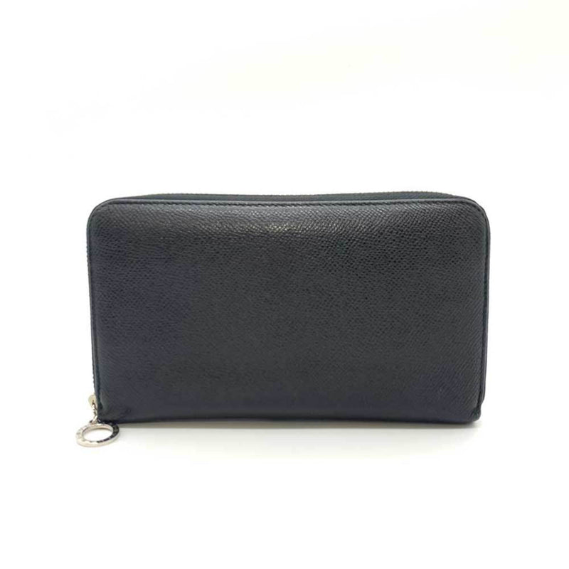 Bvlgari Black Blue Leather Long Wallet (Bi-Fold) (Pre-Owned)