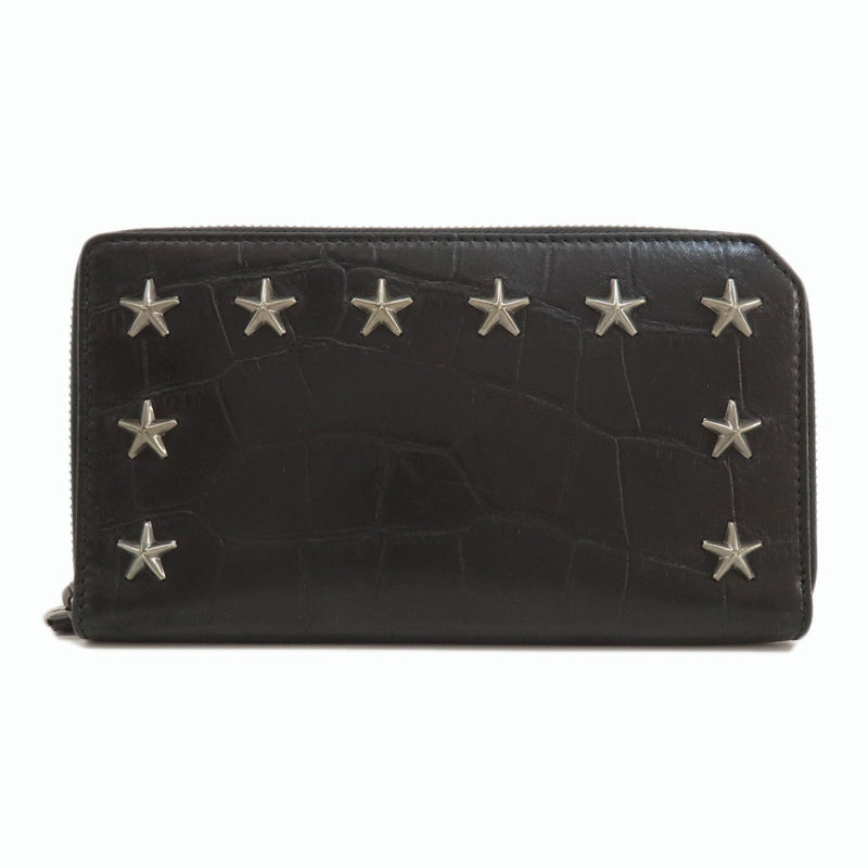 Jimmy Choo Black Leather Long Wallet (Bi-Fold) (Pre-Owned)