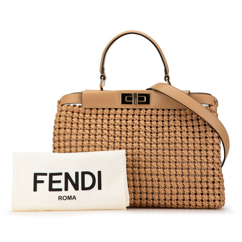 Fendi Beige Leather Handbag Shoulder Bag (Pre-Owned)