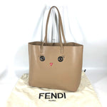 Fendi Beige Leather Shoulder Bag Tote Bag (Pre-Owned)