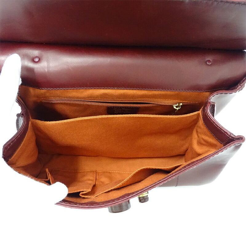 Salvatore Ferragamo Bordeaux Leather Shoulder Bag (Pre-Owned)