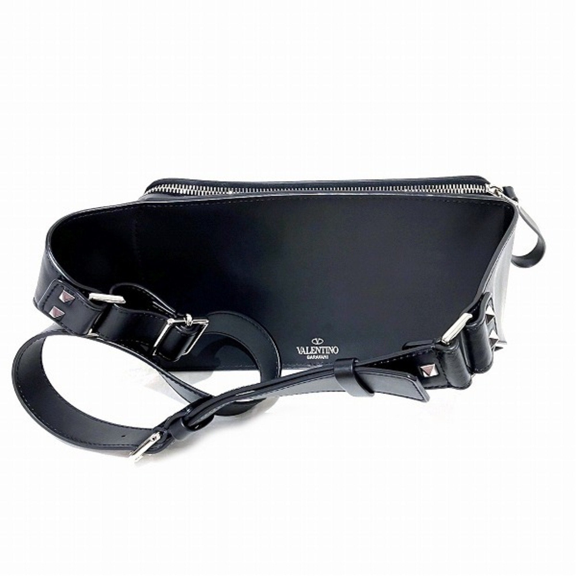 Valentino Garavani Black Leather Fanny Pack Sling Bag (Pre-Owned)