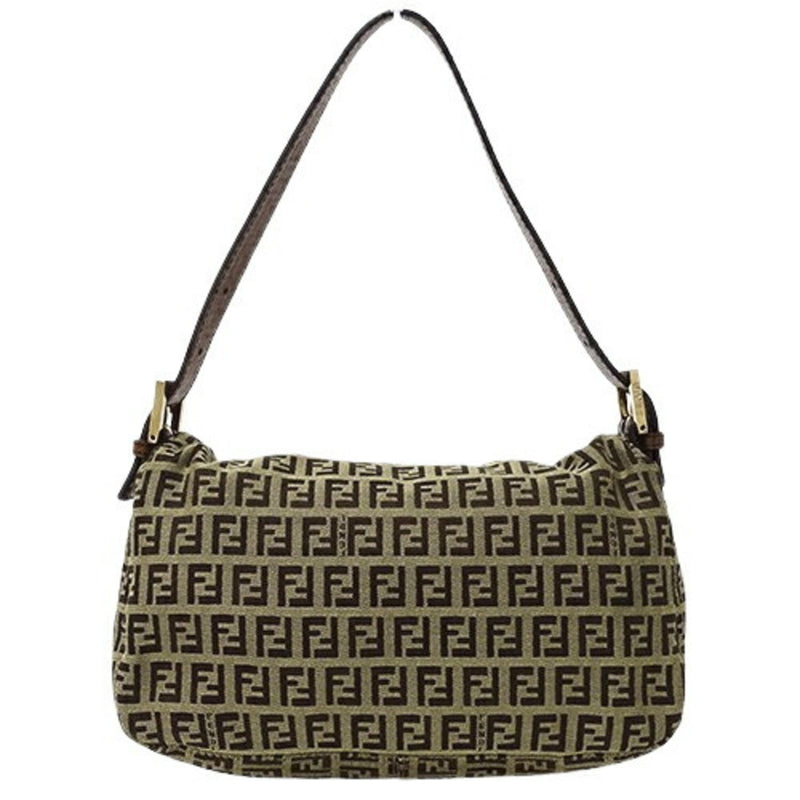 Fendi Brown Khaki Canvas Shoulder Bag (Pre-Owned)