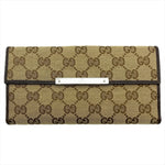 Gucci Beige Gg Canvas Long Wallet (Bi-Fold) (Pre-Owned)