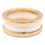 Bvlgari White Ceramic Pink Gold (18K) Band Ring (Pre-Owned)