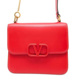 Valentino Garavani Red Color Leather Shoulder Bag (Pre-Owned)