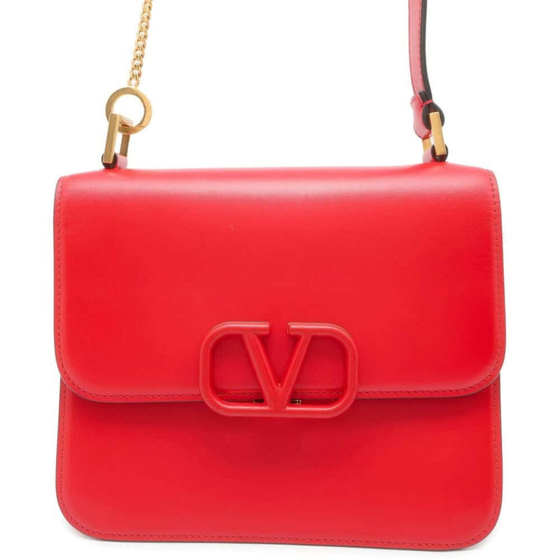 Valentino Garavani Red Color Leather Shoulder Bag (Pre-Owned)