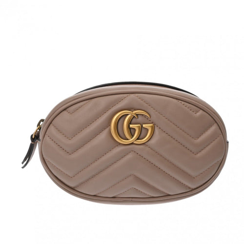 Gucci Gg Marmont Grayish Leather Fanny Pack (Pre-Owned)