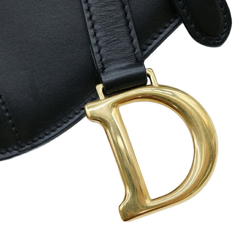 Christian Dior Black Leather Fanny Pack Saddle Bag (Pre-Owned)