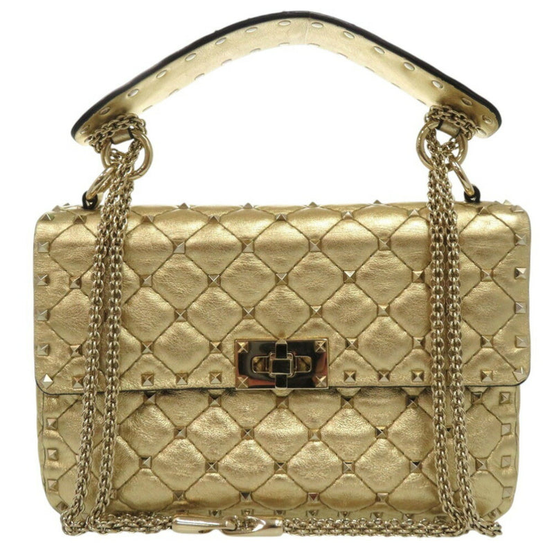 Valentino Garavani Gold Leather Handbag (Pre-Owned)