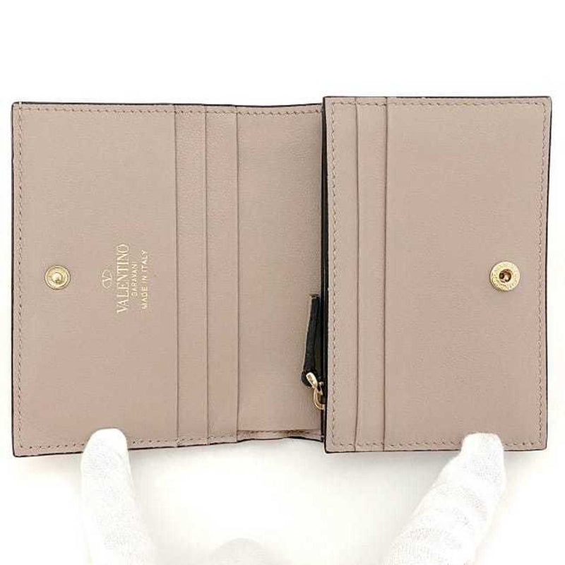 Valentino Garavani Pink Beige Leather Wallet (Bi-Fold) (Pre-Owned)