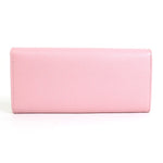 Bvlgari Pink Leather Long Wallet (Bi-Fold) (Pre-Owned)