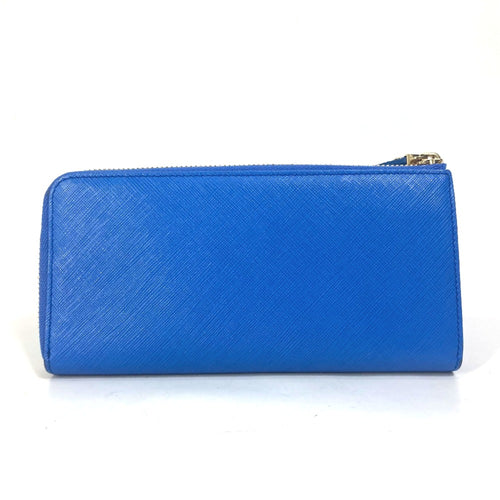 Salvatore Ferragamo Blue Leather Long Wallet (Bi-Fold) (Pre-Owned)