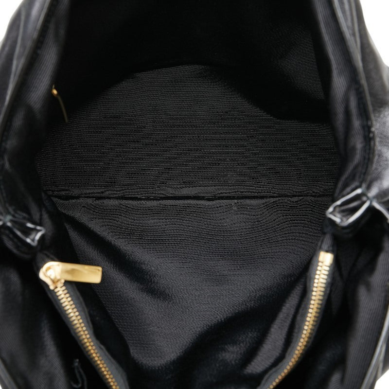 Salvatore Ferragamo Black Leather Handbag Tote Bag (Pre-Owned)