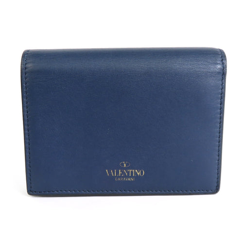 Valentino Garavani Navy Leather Wallet (Bi-Fold) (Pre-Owned)