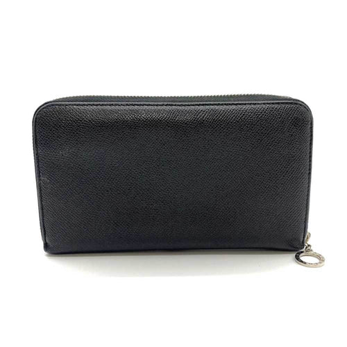 Bvlgari Black Blue Leather Long Wallet (Bi-Fold) (Pre-Owned)