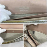 Jimmy Choo Silver Leather Long Wallet (Bi-Fold) (Pre-Owned)