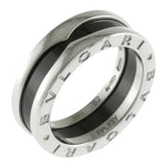 Bvlgari Silver Ceramic Silver 925 Band Ring (Pre-Owned)