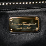 Salvatore Ferragamo Black Leather Shoulder Bag Tote Bag (Pre-Owned)