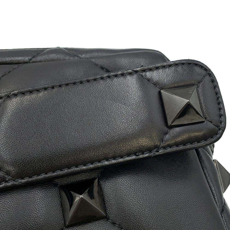 Valentino Garavani Black Leather Shoulder Bag (Pre-Owned)